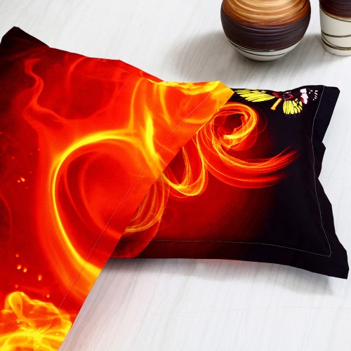 

Butterfly Fire Pattern 4Pcs 3D Printed Bedding Set Bedclothes Home Textiles Quilt Cover Bed Sheet 2 Pillowcases