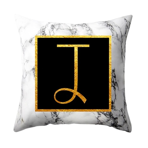 Marbled Golden Letters Pillowcase Sofa Pillow Cushion Cover  45 * 45cm