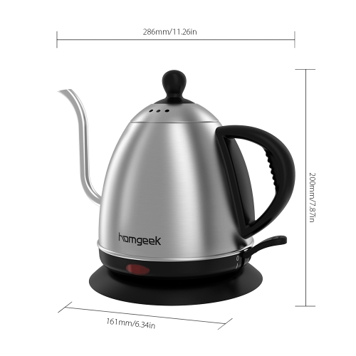 1.0L Highend Gooseneck Drip Stainless Steel Cordless Electric Kettle