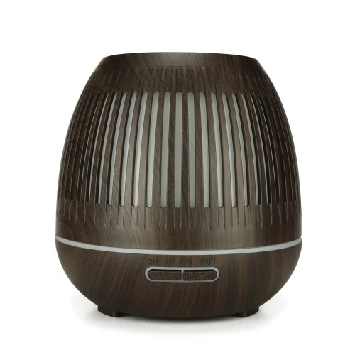 yx-130 Smart WiFi Essential Oil Diffuser 400ml Cool Mist Humidifier Wood Grain Aromatherapy Humidifier 7 Color Changing Mood Light Tuya APP Control Waterless Auto Shut-off