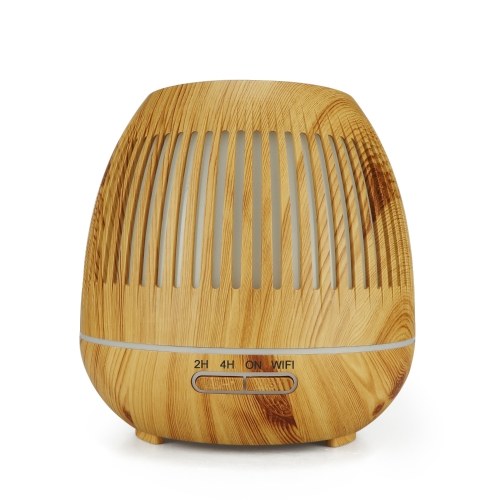 yx-130 Smart WiFi Essential Oil Diffuser 400ml Cool Mist Humidifier Wood Grain Aromatherapy Humidifier 7 Color Changing Mood Light Tuya APP Control Waterless Auto Shut-off
