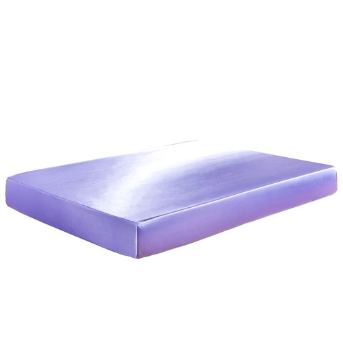 Well-made Soft Silk-like Polyester Fitted Sheet (King,Purple)