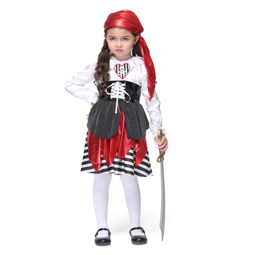

Festnight Cosplay Let's Pretend Pretty Seas Buccaneer Costume Cute Pirate Child Costumes Halloween Kids' Suit