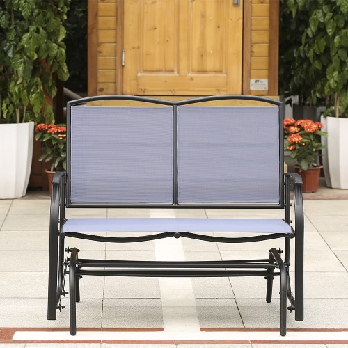 iKayaa 2 Person Patio Swing Glider Bench Chair