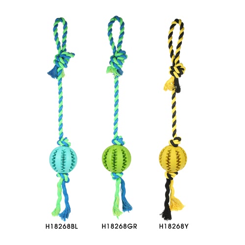 

Dog Ball with Rope Small Fetch and Tug Rope Interactive IQ Pet Dog Ball Toy Dog Teeth Cleaning Chew Toy Non-Toxic Safe Dog Entertained Toy Ball Toy for Dogs Cats