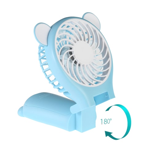 Specchio portatile dell'orologio dell'orologio Mini ventilatore pieghevole 2 velocità per la casa domestica USB ricaricabile con la funzione dello specchio