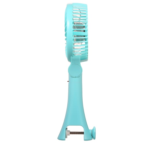 

Portable USB Rechargeable Handheld Fan Desktop Clip Cooling Fan with Adjustable Wind Speed for Baby Stroller Home Office Blue