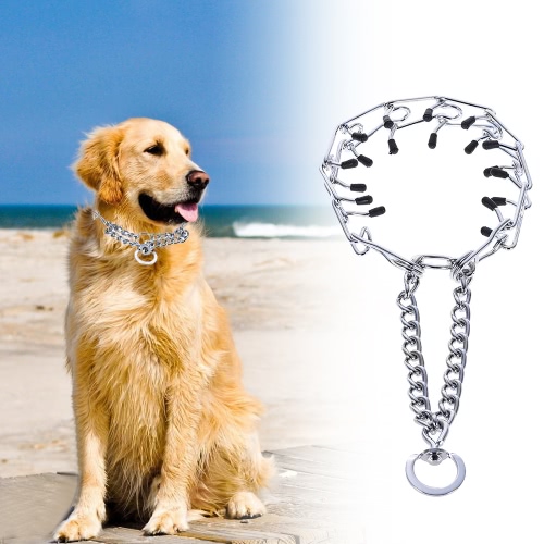 Adjustable Metal Dogs Prong Training Collar Stainless Steel With Chrome Plating For Medium Big Dog L