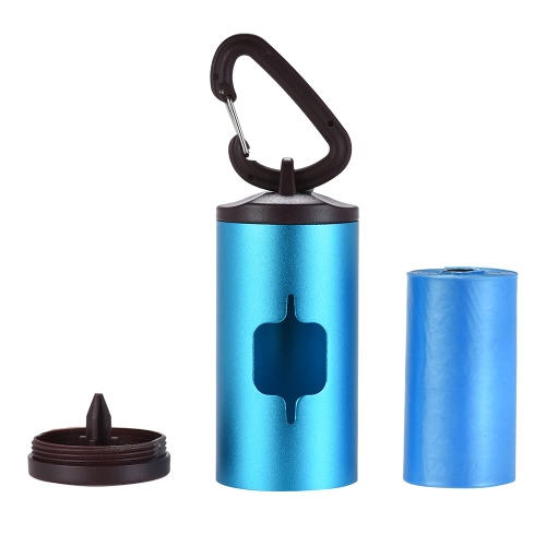 

Colorful Pet Poop Holder Dog Waste Dispenser Aluminum Tube Includes 15pcs Waste Bags Refillable