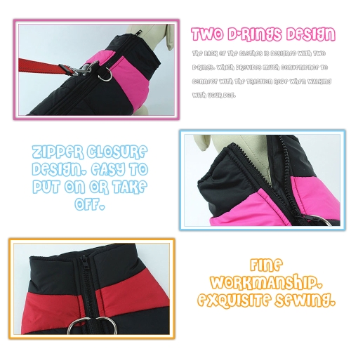 

Warm Pet Puppy Winter Clothes Cold Weather Dog Vest Jacket Coat Zipper Cotton Colthing