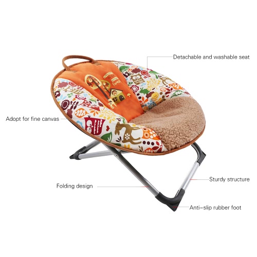 

Professional Folding Pets Puppy Mini Saucer Moon Chair Round Seat Adopt for Soft Durable Canvas 55 * 25 * 40cm / 22 * 10 * 16in
