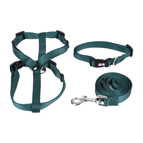 3pcs/Set Dog Collar & Harness & Leash Set Adjustable Collar Harness 1.2m Walking Leash XS/S/M/L Size for Small/Medium/Large Dogs Cats