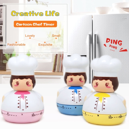 

Creative Small Chef Machine Timer Plastic Countdown Timer Lovely Kitchen Cooking Student Homework Timer