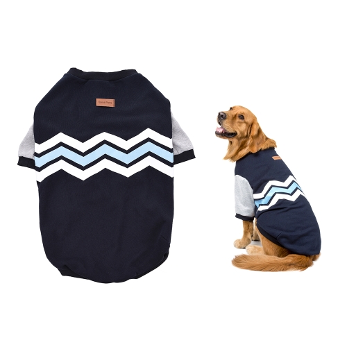 Premium Traspirante Pet Large Vestiti per cani Hoodie Sweater Fleece Wave Pattern Carino Puppy Costume Supplies Adottare per Soft Cotton