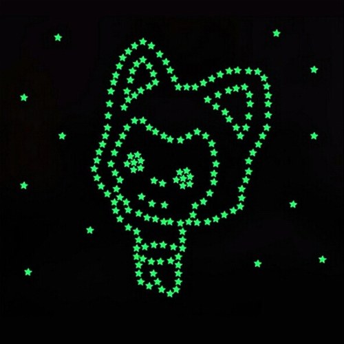 

Romantic Noctilucent Star Shape Sticker Festivel Fluorescent Stickers 3d Wall Decoration Stick Sweet Night Stars