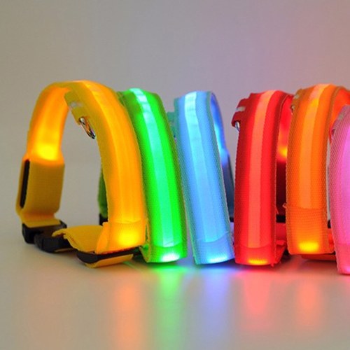 Nylon Pet Led Collar Dog And Cat Night Safety Walking Glow Collars Pets Luminous Fluorescent Collar