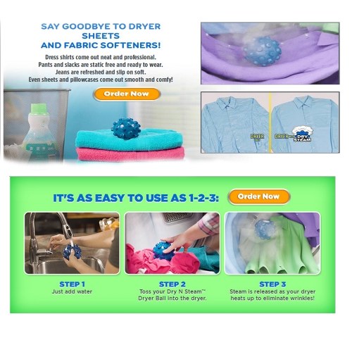 

1PS Mister Steamy Eco Friendly Reusable Dryer Ball Replace Laundry