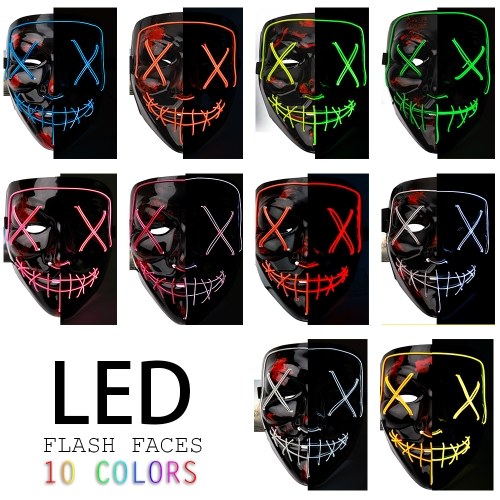 

LED Cold Light Flash Grimace Fluorescent Mask