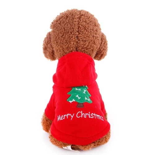 

Cute Pet Dog Christmas Tree Printed Hoodie Soft Cloth Puppy Coat