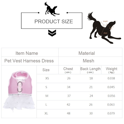 

Dog Cat Pet Mesh Vest Harness Dress Short Skirt Tutu Dress for Dogs Cats Puppy Kitten
