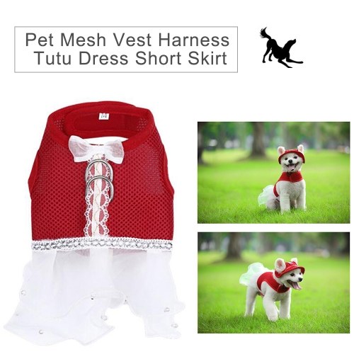 Dog Cat Pet Mesh Vest Harness Dress Short Skirt Tutu Dress for Dogs Cats Puppy Kitten