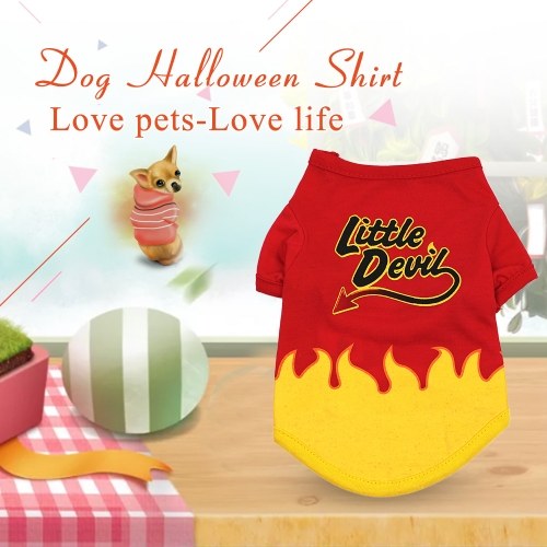 Chien Halloween Shirt T-shirt pour animaux de compagnie Petit diable Vêtements pour animaux de compagnie Vêtements pour animaux d'Halloween Costume Halloween Costumes pour chiens