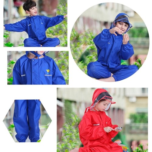 

Kids Raincoat Breathable Rainwear Waterproof Raincoat For Children Boys Girls Students Rainsuit Hooded High Visibility Reflective Raincoat