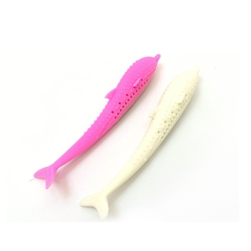 

Cat Catnip Toys Fish Shape Toothbrush with Catnip Silicone Molar Stick
