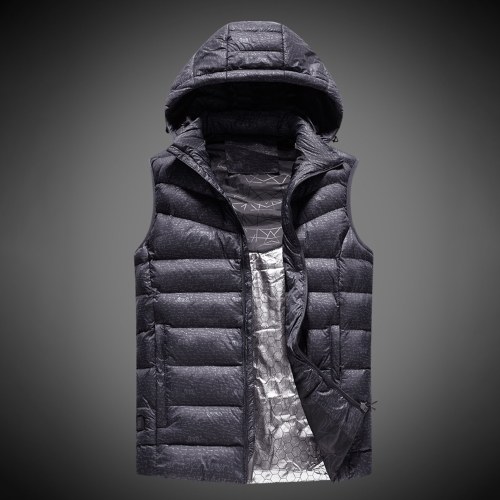 

USB Heated Warm Security Intelligent Autumn and Winter Vest with Hat Men Motorcycle Outdoor Ski Jacket