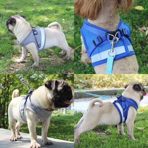 Dog Harness No-Pull Pet Harness Step-in Air Dog Harness, Soft Mesh Cat Harness, Step in Vest Harness Adjustable Outdoor Pet Vest, Reflective Harness for Pet Kitten Puppy Rabbit, (Blue,XL)