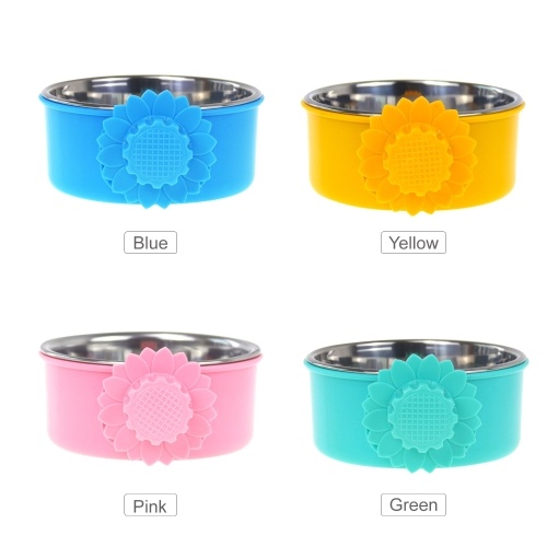 

Fixed Pet Food Bowl Dog Water Bowl Stainless Steel Removable Food Water Bowl Hanging Cage Cup for Dogs Cats Birds Small Animals