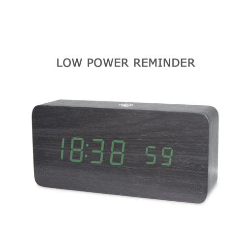 

LED Digital Wooden Alarm Clock APP Control Time/ Temperature/ Date Display Electronic Desktop Clock 4 Levels Brightness Sound Control USB Charge or Battery Supply
