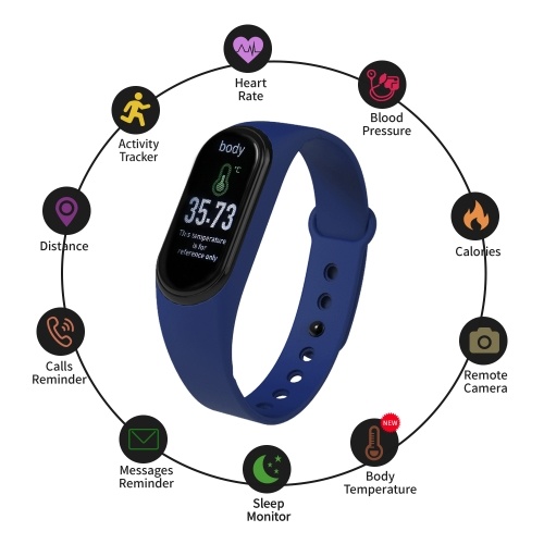 

M4 Pro Smart Bracelet Temperature Heart Rate Blood Pressure Monitor Activity Tracker