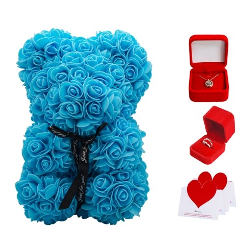 

Rose Bear Girlfriend Gifts Silver Ring Necklace Gift Box