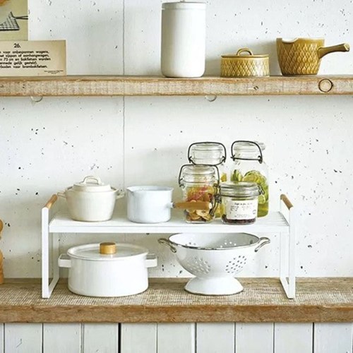Storage Shelf Organizer Kitchen Cabinet and Counter Shelf Organizer 