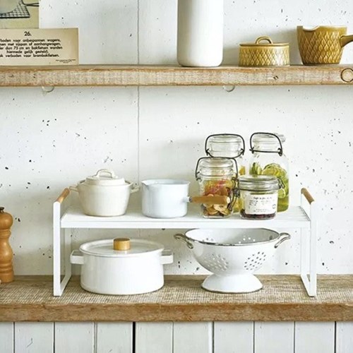 Storage Shelf Organizer Kitchen Cabinet and Counter Shelf Organizer 