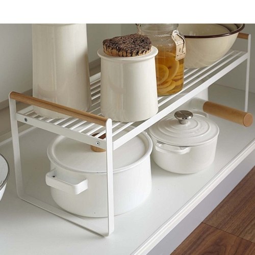 Storage Shelf Organizer Kitchen Cabinet and Counter Shelf Organizer 