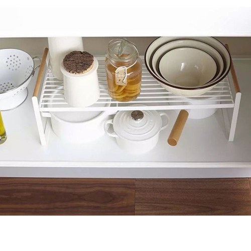 Storage Shelf Organizer Kitchen Cabinet and Counter Shelf Organizer 