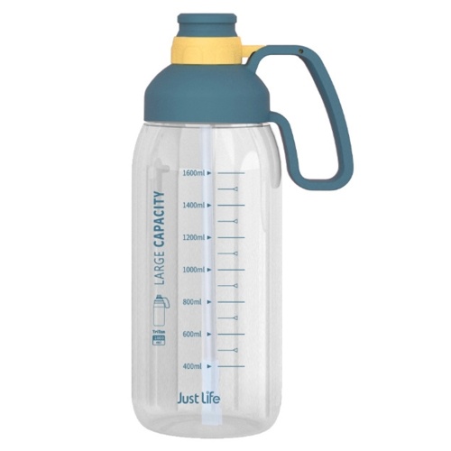 

1800mL Water Bottle with Marker & Straw Large Capacity
