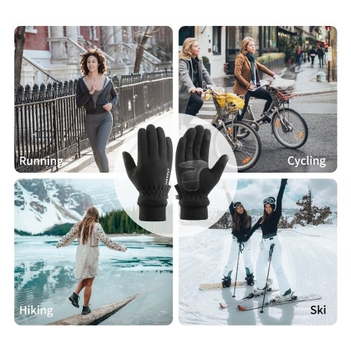 

Winter Warm Gloves for Men Anti-Slip Touchscreen Gloves Soft Polar Fleece Lining Elastic Cuff Thermal Gloves for Hiking