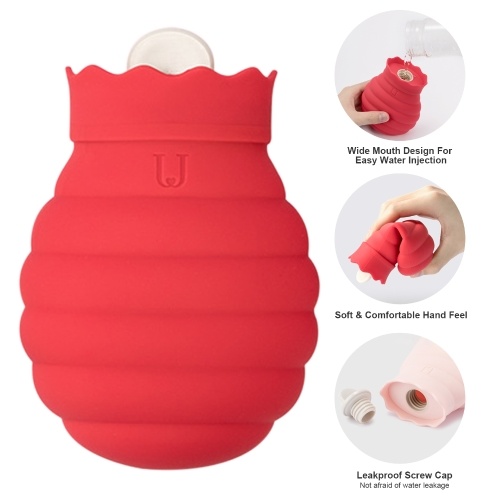 

Winter Silicone Hot-Water Bag Lovely Mini Hand Warmer Explosion-Proof Hot Water Containers with Knitted Cover