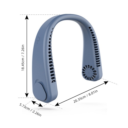 Portable Neck Fan Bladeless Fan 360°Cooling Airflow USB Rechargeable Bladeless Mini Fan 3 Speeds Hands Free Personal Fan for Housework Garden Work Outdoor Traveling Sport 