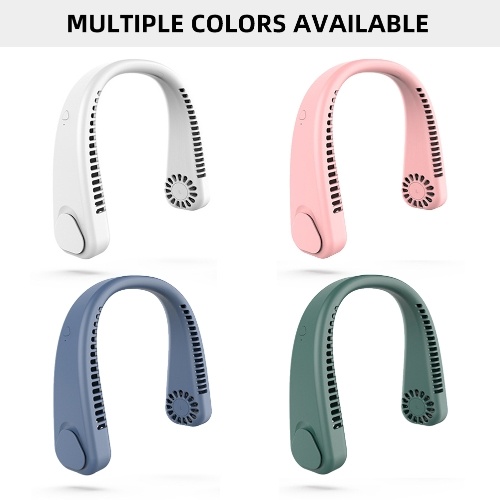 Portable Neck Fan Bladeless Fan 360°Cooling Airflow USB Rechargeable Bladeless Mini Fan 3 Speeds Hands Free Personal Fan for Housework Garden Work Outdoor Traveling Sport 