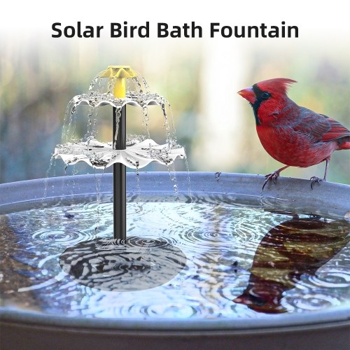 6W Solar Fountain Pump with 12 LED Lights 9 Nozzles Solar Powered Water Fountain Pump for Garden Pond Pool Fish Tank Aquarium and Outdoor (Built-in 1500mAh Battery ) 