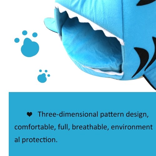 

Shark Shape Dual Purpose Soft Cotton Cats Dogs House and Pad