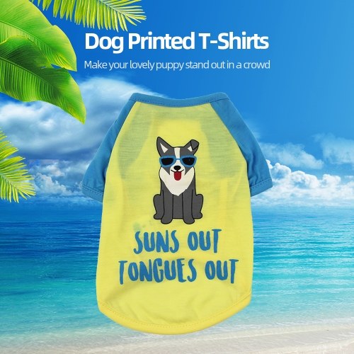 Pet Clothes Dog Shirts Dog T-Shirts Printed Pet Vest Shirt Pet Spring Summer Clothes for Small Dogs Cats