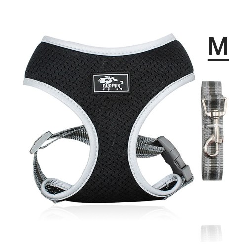 Dog Harness No-Pull Pet Harness Step-in Air Dog Harness, All Weather Mesh, Step in Vest Harness Adjustable Outdoor Pet Vest, Reflective Harness for Small Medium Large Dogs, (Black,M)