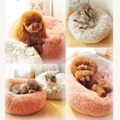 

Cat and Dog Bed Donut Cat Dog Bed, Ultra Soft Faux Fur Cat Bed, Self Warming Cuddler Washable Round Pets Bed for Cats and Small Dogs