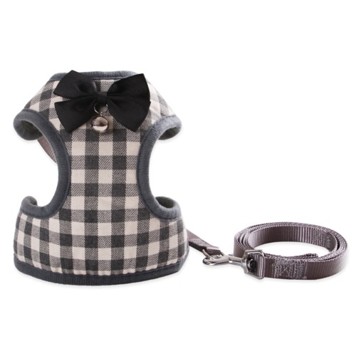 Dog Harness with Bowtie Step-in Vest Harness Leash Set