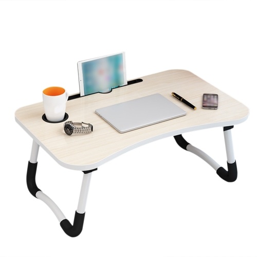 

Foldable Notebook Desk Multi-Functional No Assembly Portable Writing Table Children Study Computer-Desks with Cup Holder & Slot